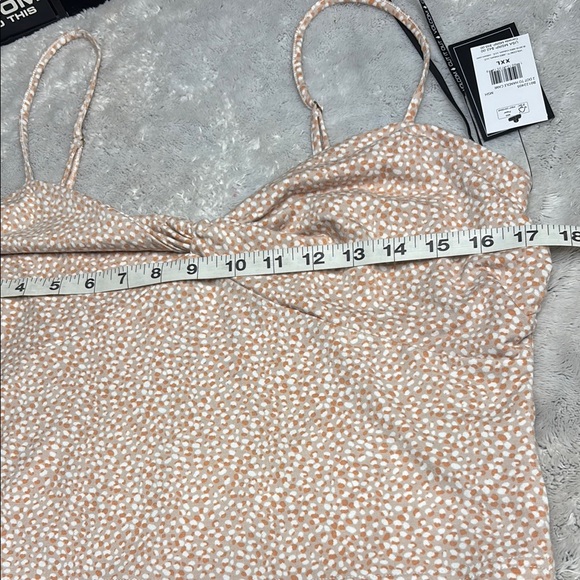 Volcom Cream Tan Sequin Tie Front Camisole - Picture 3 of 7